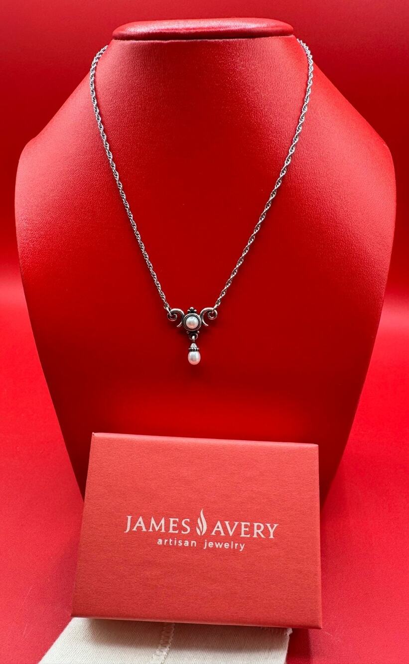 James Avery Retired Victorian Pearls Sterling Silver 925 Necklace 16 - 17"